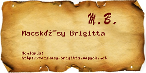 Macskásy Brigitta névjegykártya