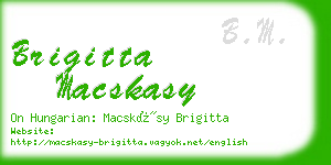 brigitta macskasy business card